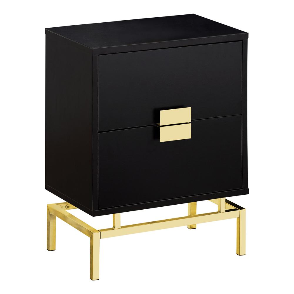 Image of Accent Side Table - 24"H / Cappuccino / Gold Metal