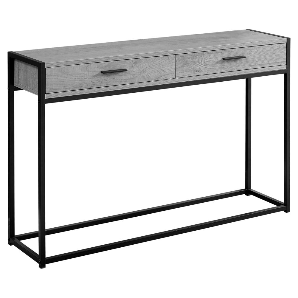Image of Console Table - 48"L / Grey Wood Look / Black Metal