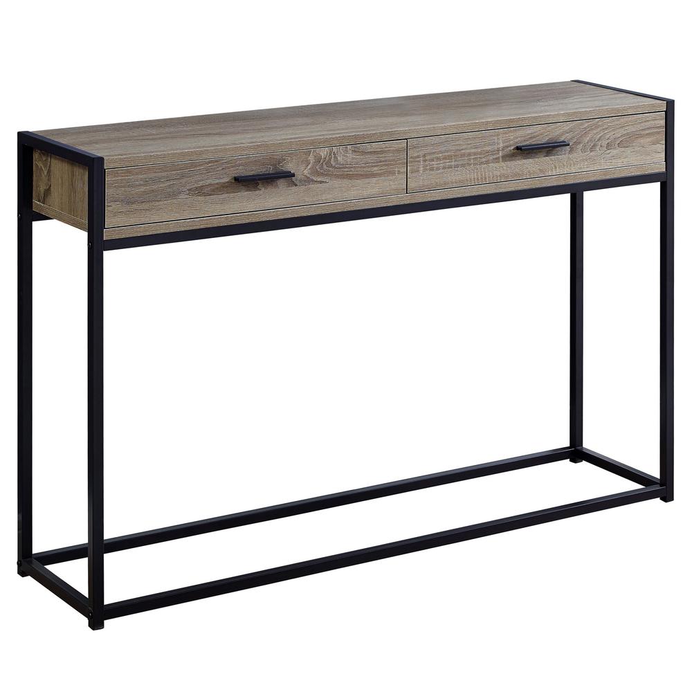 Image of Accent Table - 48"L / Dark Taupe / Black Hall Console