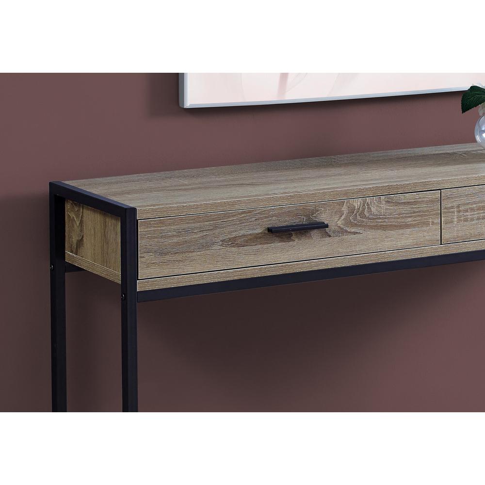 Accent Table - 48"L / Dark Taupe / Black Hall Console