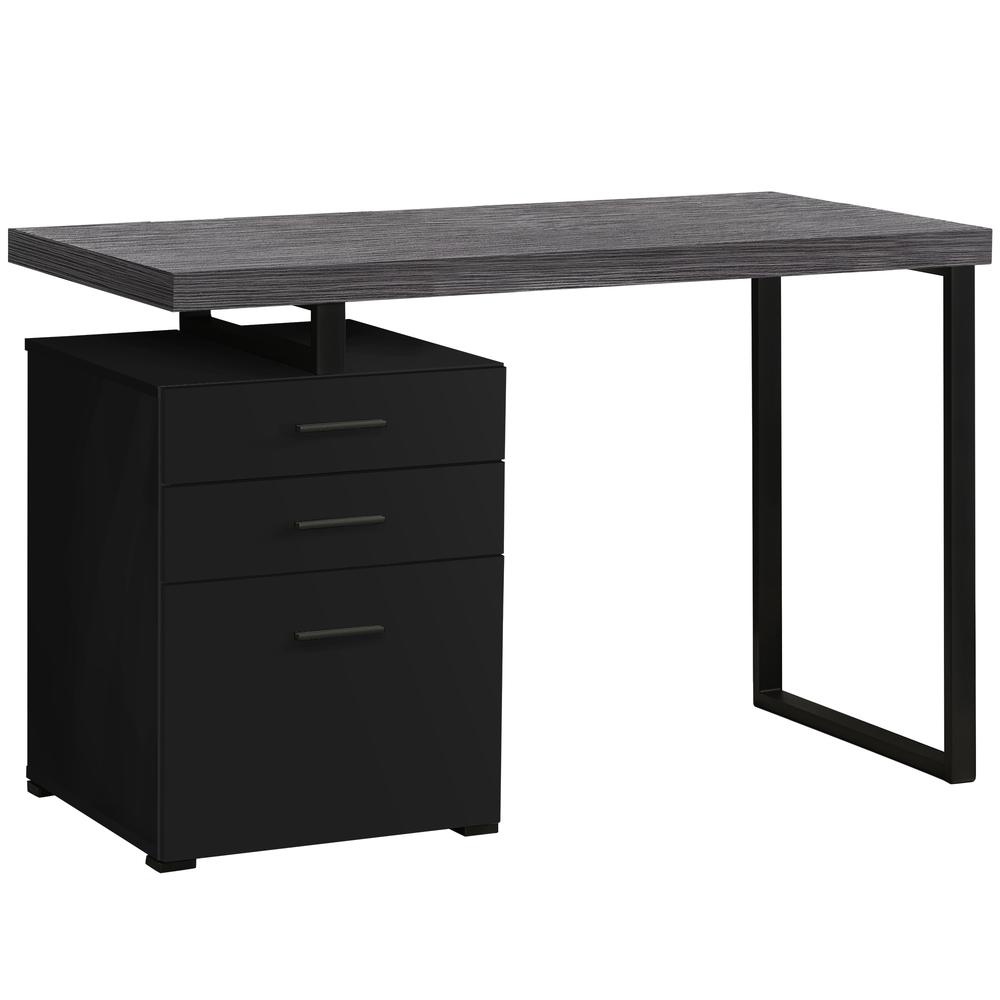 Image of Computer Desk - 48"L / Black / Grey Top Left/Right Facing