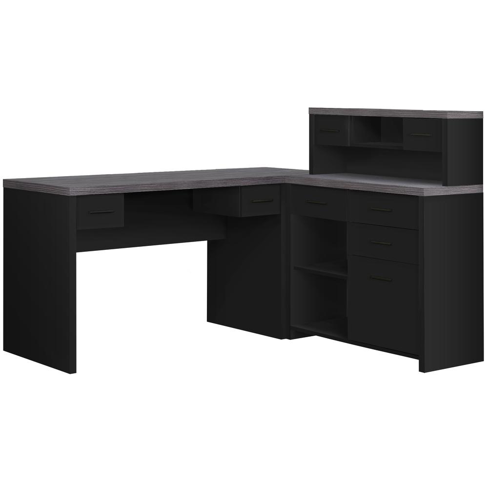 Image of Computer Desk - Black / Gray Top Left/Right Facing Corner