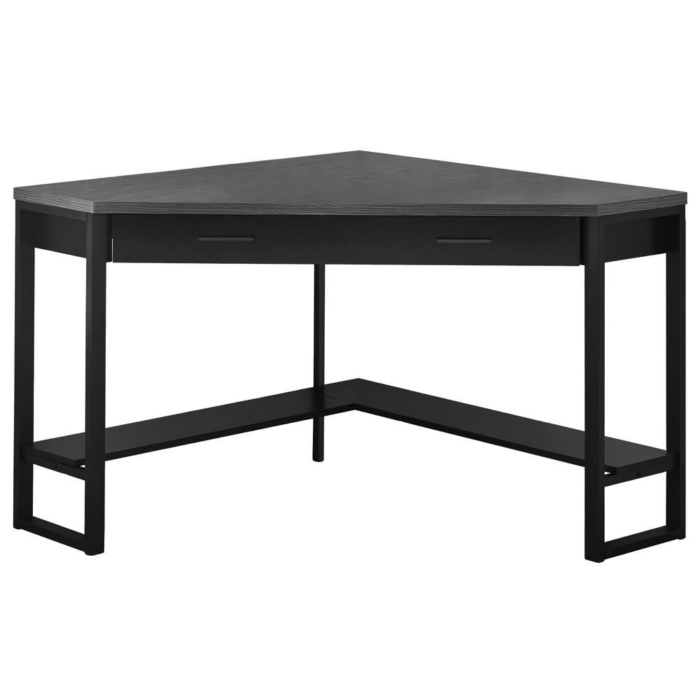 Image of Computer Desk - 42"L / Black / Grey Top Corner / Black