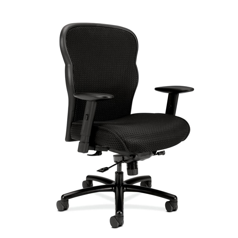 Image of Hon Wave Big And Tall Executive Chair - Mesh Office Chair With Adjustable Arms, Black (Vl705)
