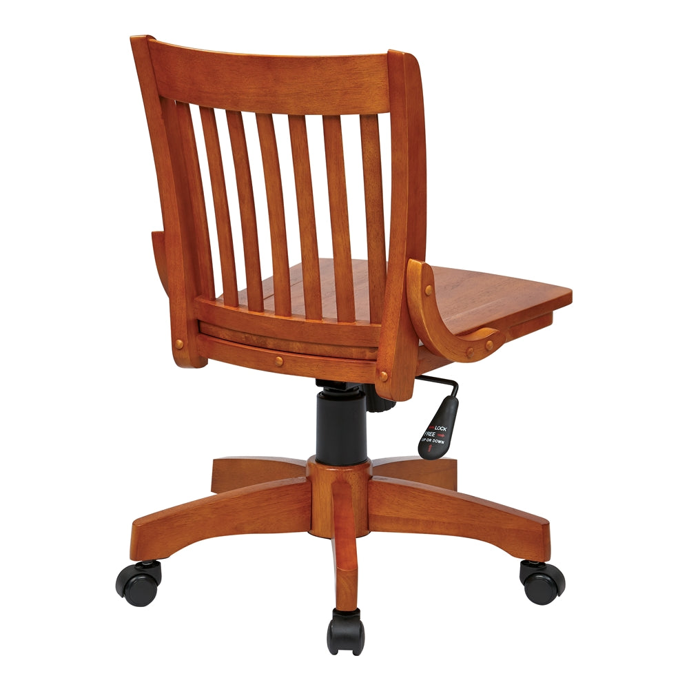 Deluxe Armless Wood Banker's Chair