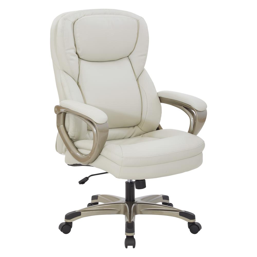 Image of Exec Bonded Lthr Office Chair, Cream / Cocoa