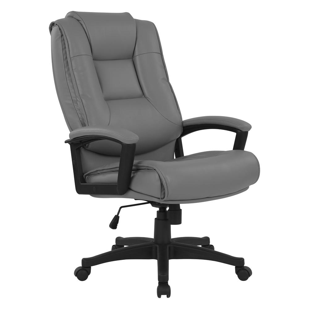 Image of High Back Bonded Lthr Chair, Charcoal