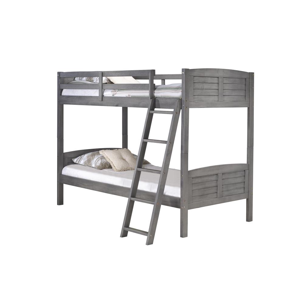 Image of Twin/Twin Louver Bunk Bed, Drawers Or Trundle Not Included