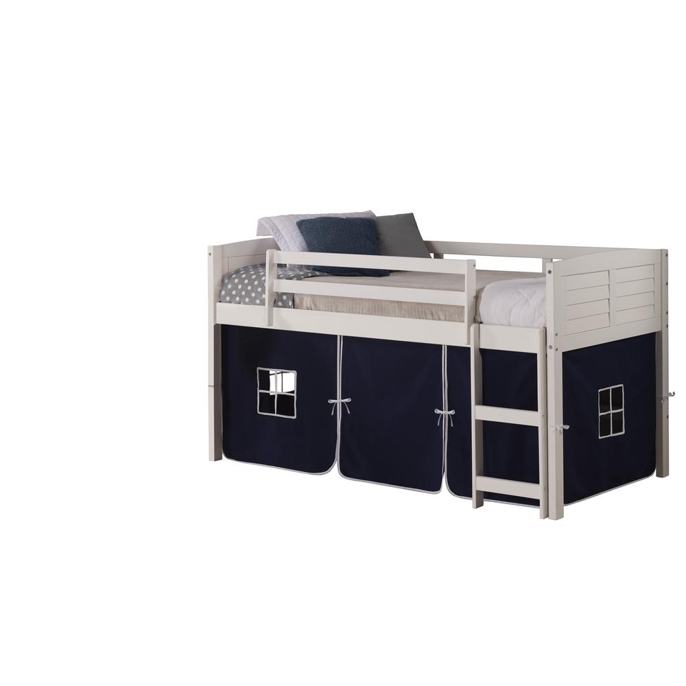 Twin Louver Low Loft - White with Blue Tent