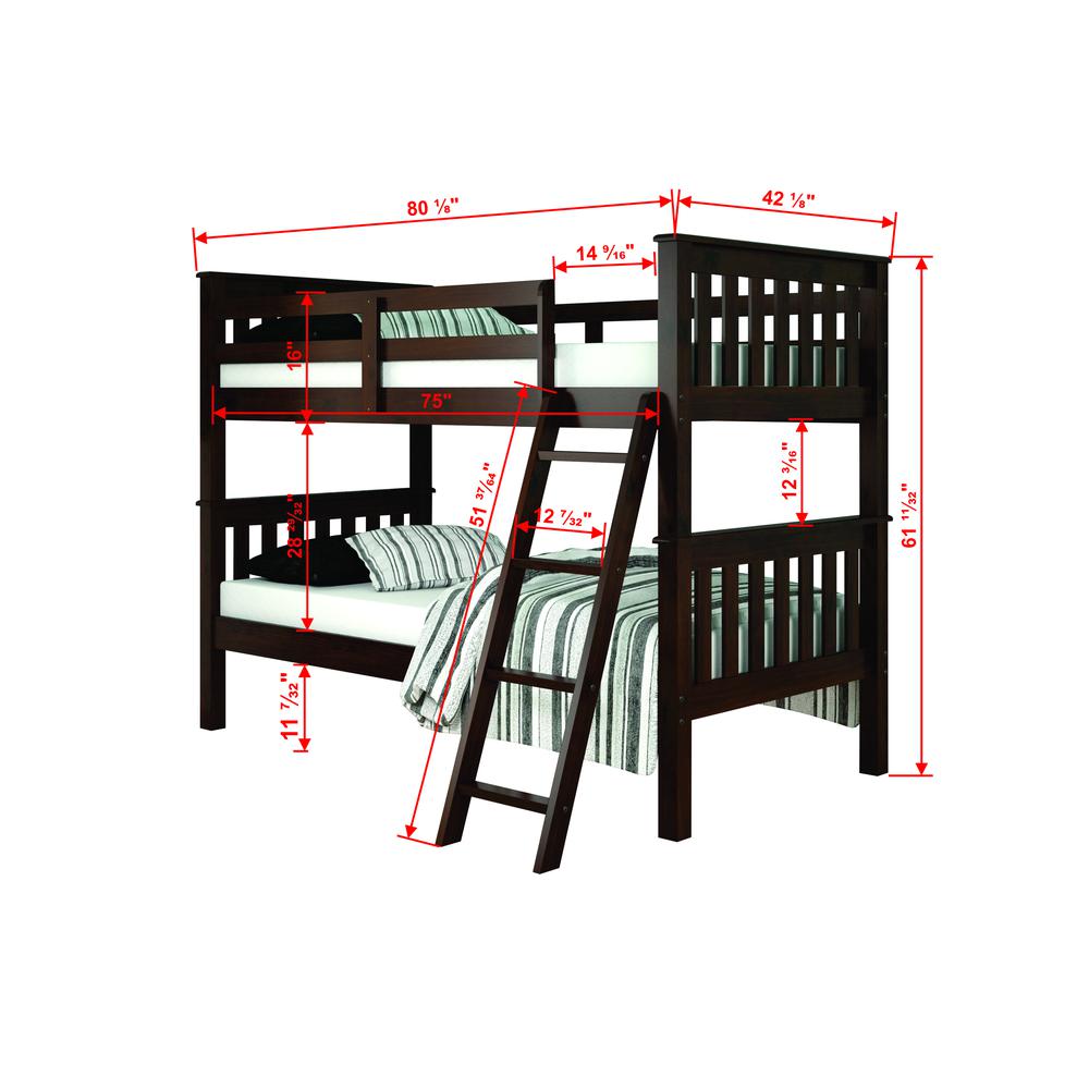 Mission Bunkbed Cappuccino With Slat Kit