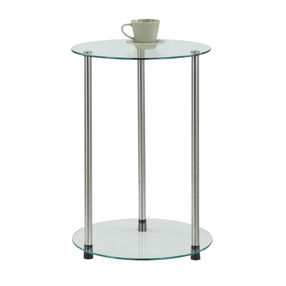 Image of Designs2Go Classic Glass 2 Tier Round End Table