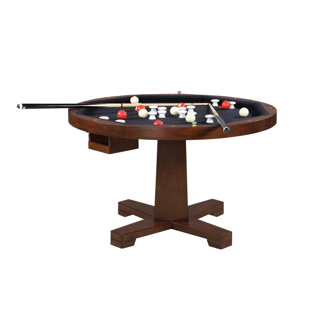 Marietta Round Wooden Game Table Tobacco