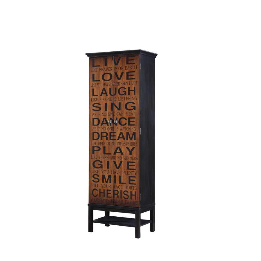 Image of Lovegood 2-Door Accent Cabinet Rich Brown And Black