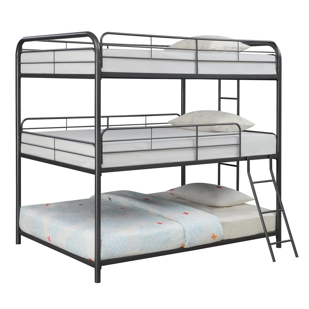 Garner Triple Bunk Bed With Ladder Gunmetal