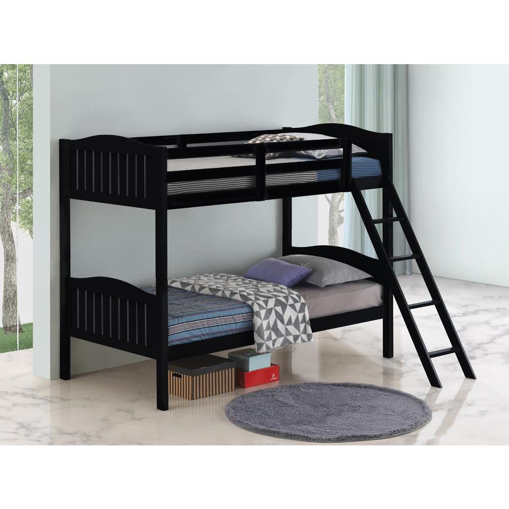 Littleton Twin/Twin Bunk Bed With Ladder Black