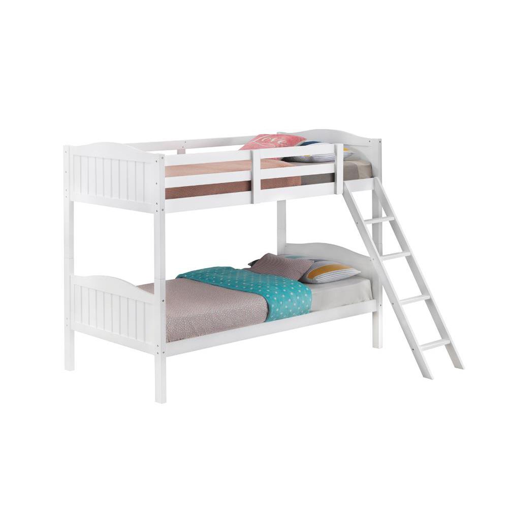 Image of Littleton Twin/Twin Bunk Bed With Ladder White