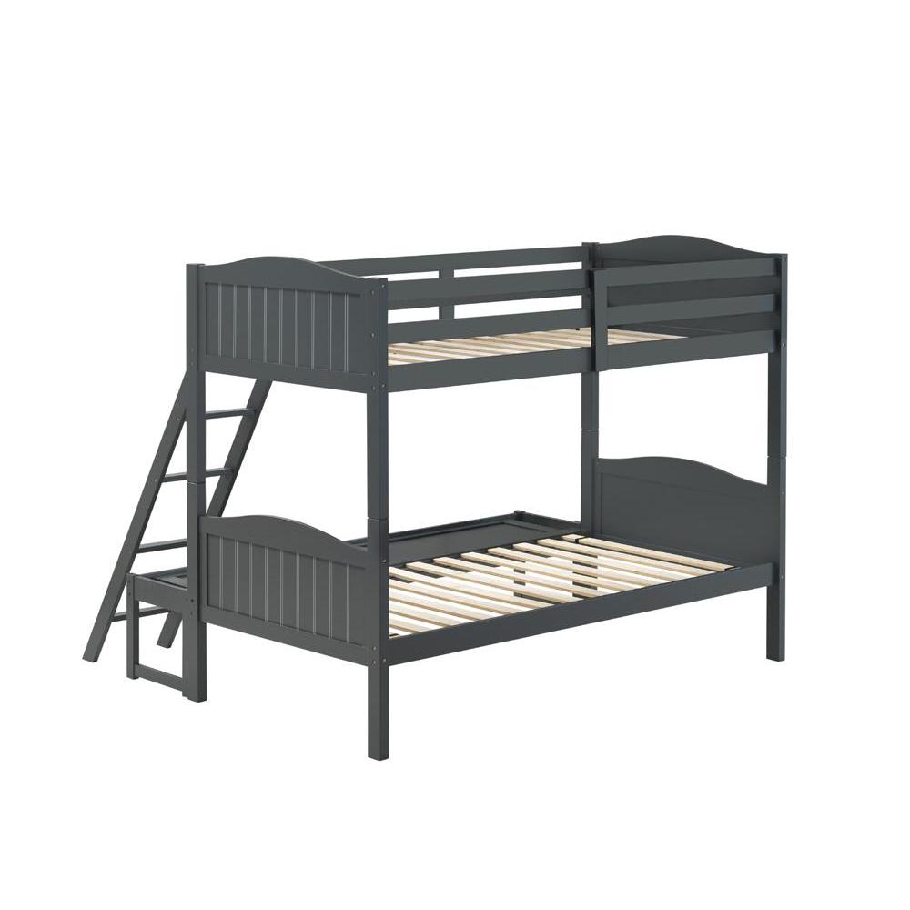 Littleton Twin/Full Bunk Bed With Ladder Grey