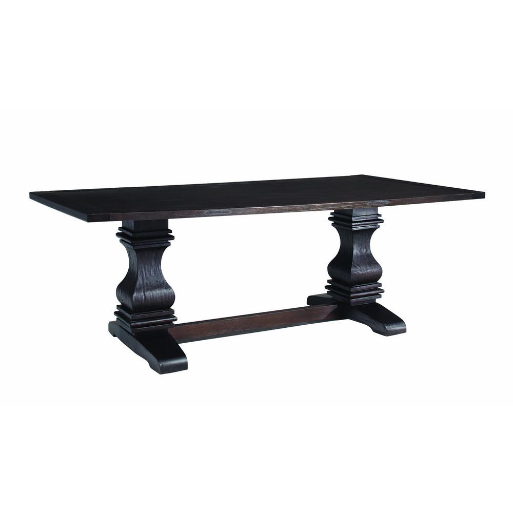 Image of Parkins Double Pedestals Dining Table Rustic Espresso