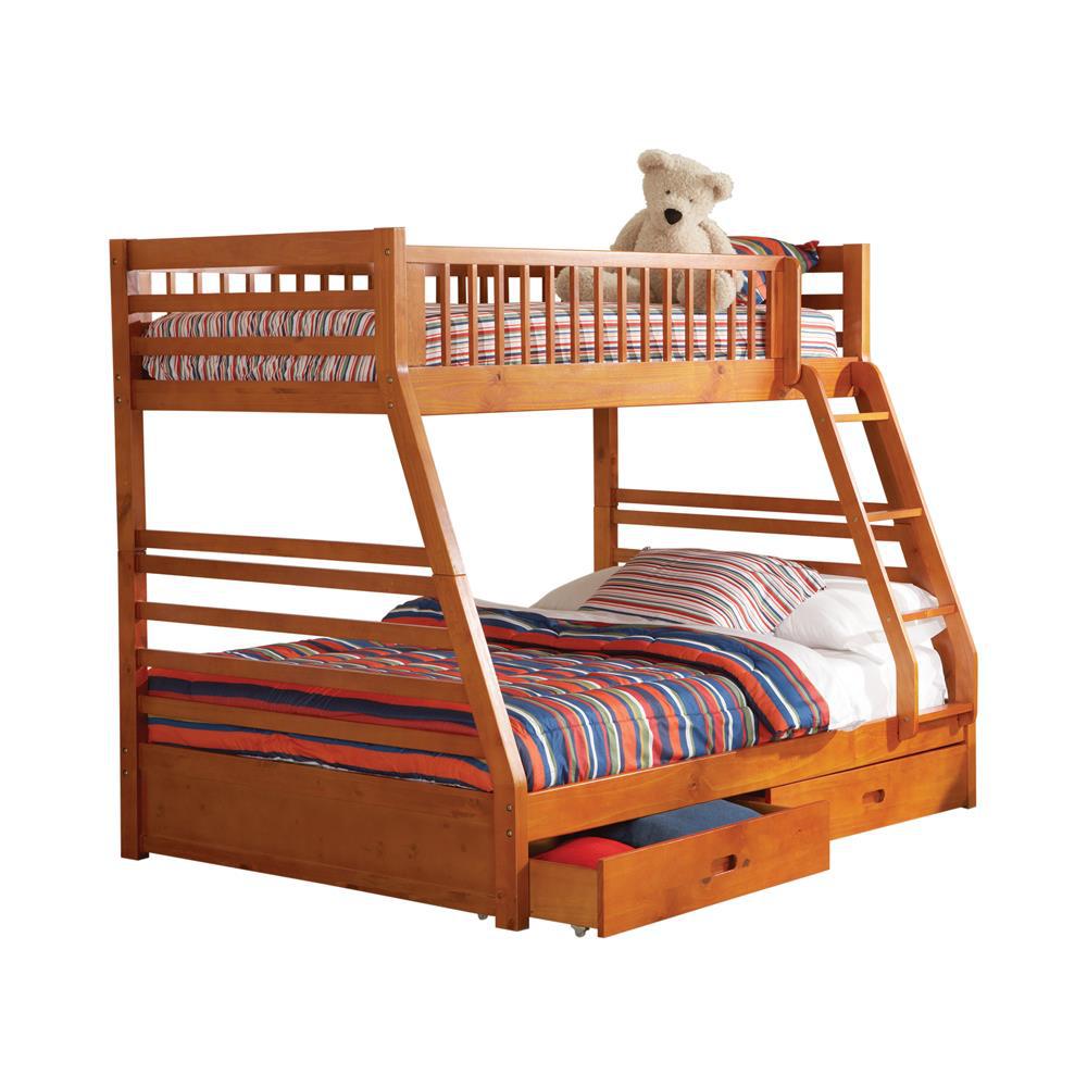Image of Ashton Twin Over Full 2-Drawer Bunk Bed Honey
