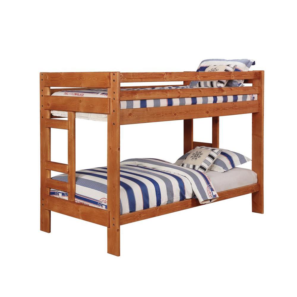 Image of Wrangle Hill Twin Over Twin Bunk Bed Amber Wash