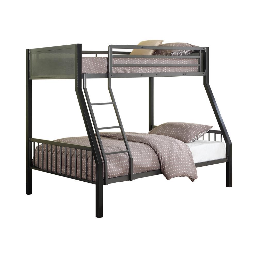 Image of Meyers Twin Over Full Metal Bunk Bed Black And Gunmetal