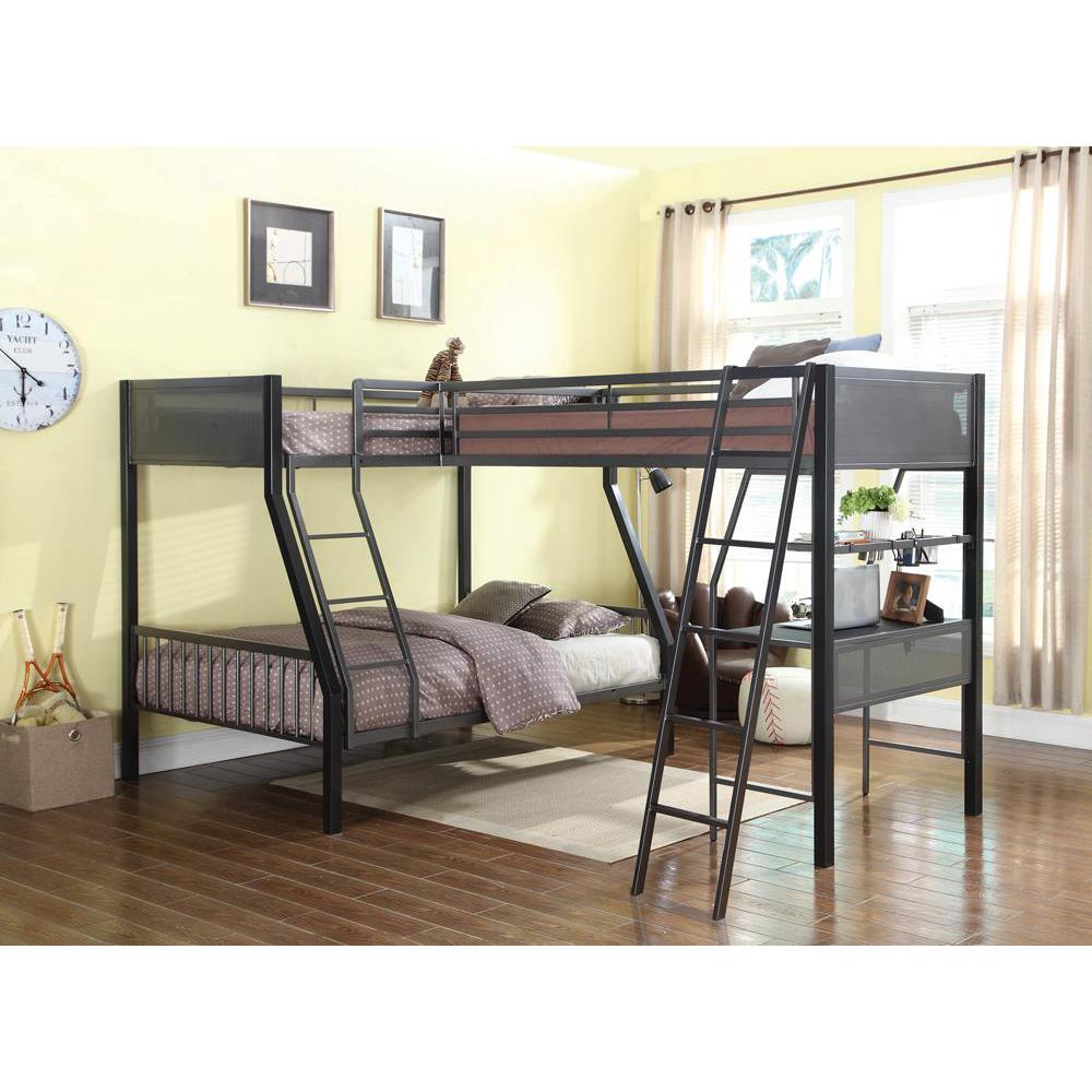 Image of Meyers 2-Piece Metal Twin Over Full Bunk Bed Set