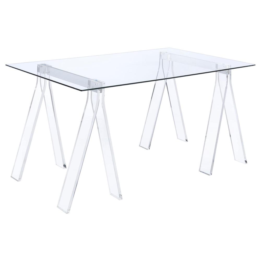 Image of Amaturo Writing Desk With Glass Top Clear