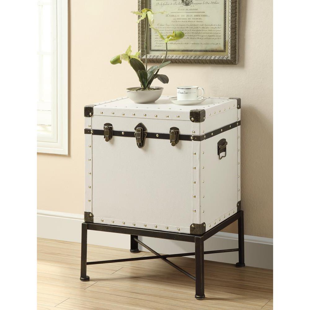 Image of Nancy Accent Cabinet With Nailhead Trim White
