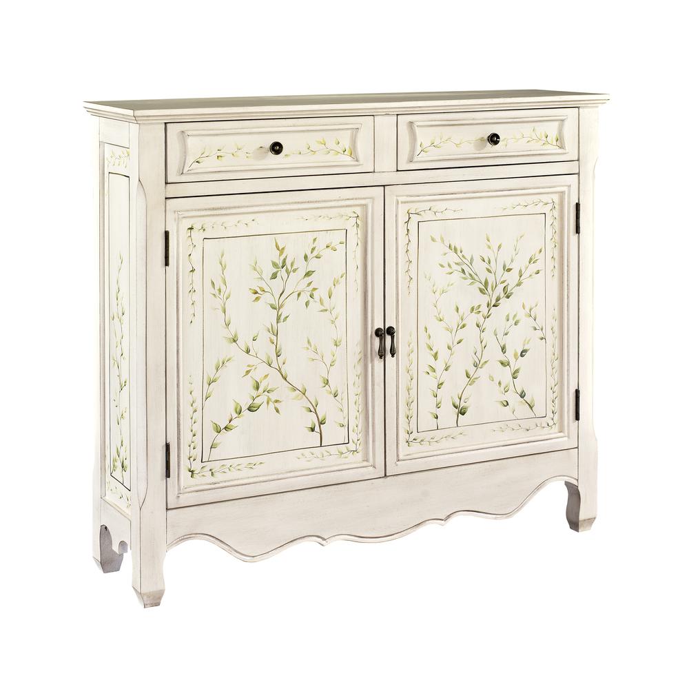 Image of White Hand Painted 2-Door Console