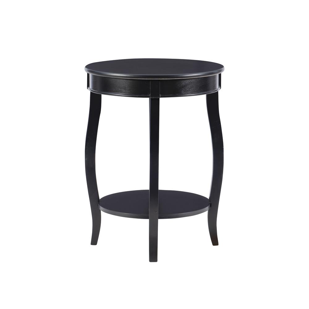 Black Round Table With Shelf