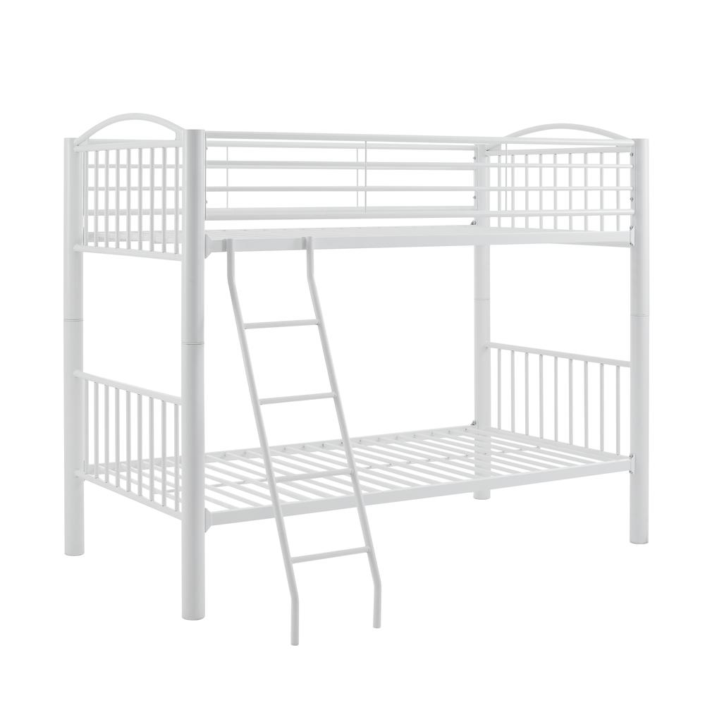 Image of Heavy Metal Twin Twin White Bunk Bed