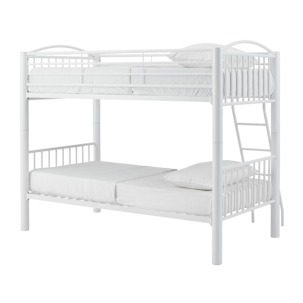 Heavy Metal Twin Twin White Bunk Bed