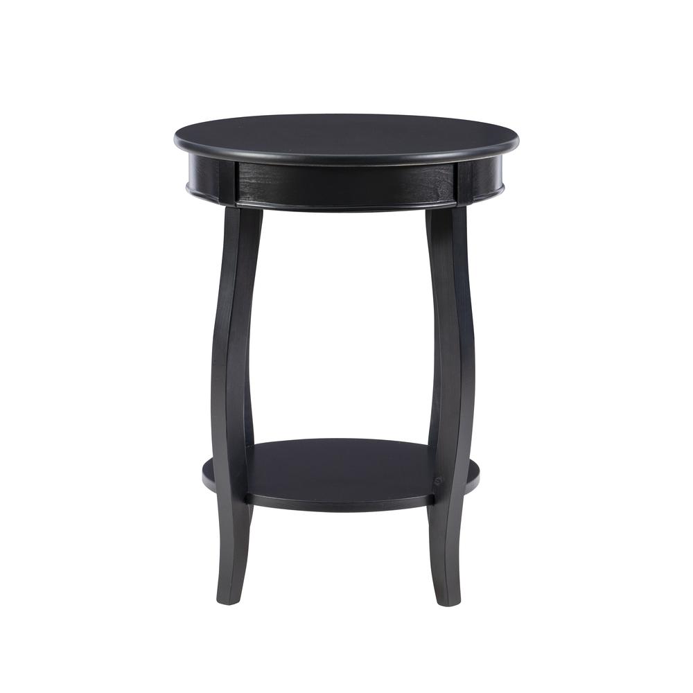 Image of Black Round Table With Shelf