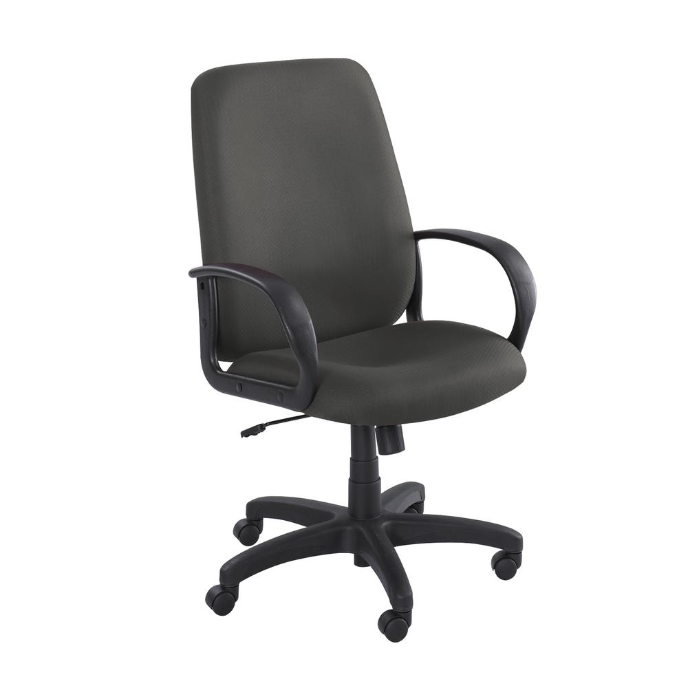 Safco Poise Executive High-Back Chair - Black Seat - Black Frame - 5-star Base - 21" x 20" Seat - 27" x 27" x 46" - 1 Each