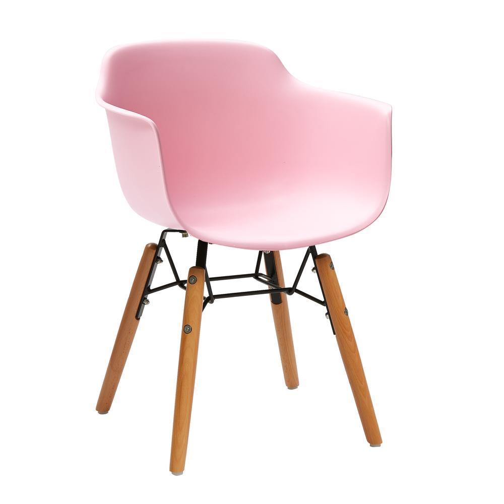 Set of 4 Pink Midcentury Polypropylene Kids Side Chairs