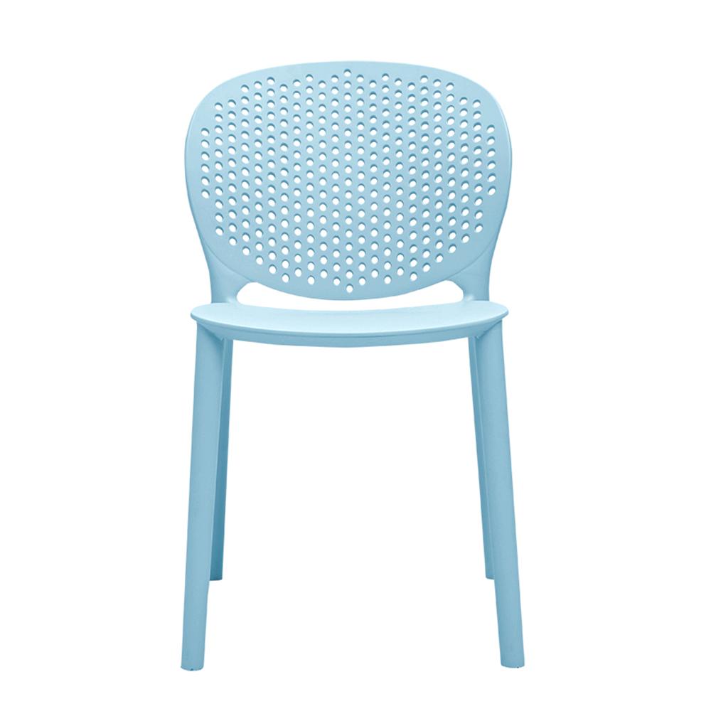 This is the image of Set of 4 Midcentury Polypropylene Kids Side Chairs - Blue