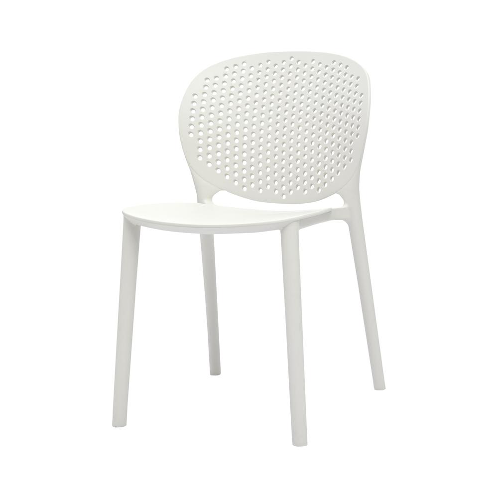Set of 4 Midcentury Polypropylene Kids Side Chairs in White