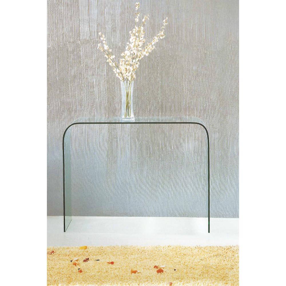 Image of Bent Glass Sofa Table, Clear, 12Mm Thick Glass, Rounded Corn