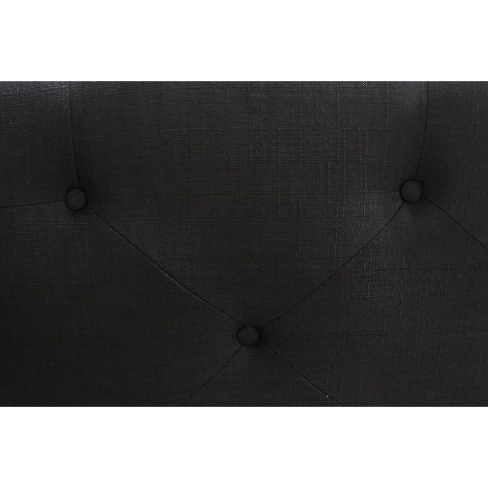 Best Master Valentina Fabric Upholstered Wingback East King Platform Bed - Black