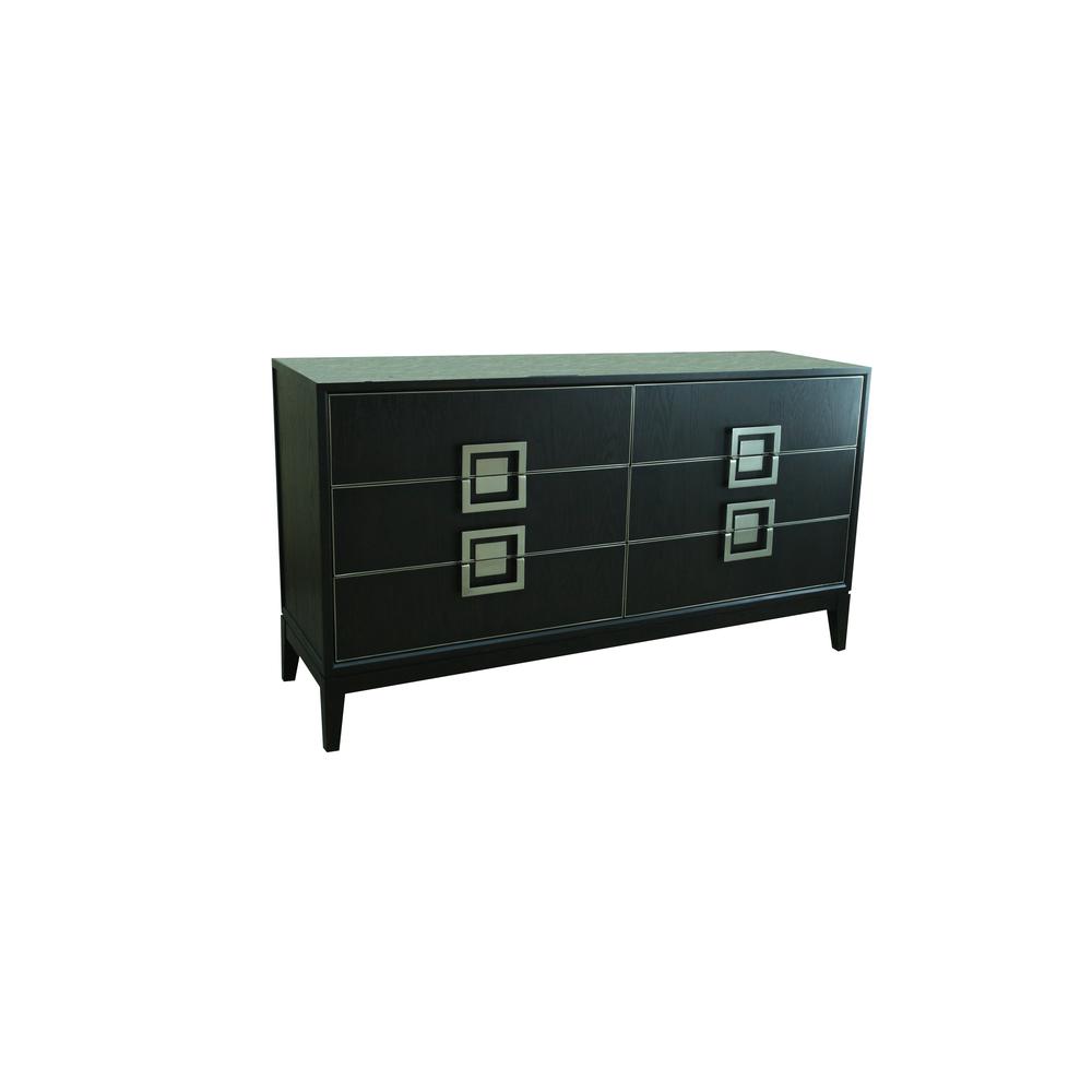 Image of Best Master Furniture Barbara 61" 6 Drawers Traditional Wood Dresser In Espresso