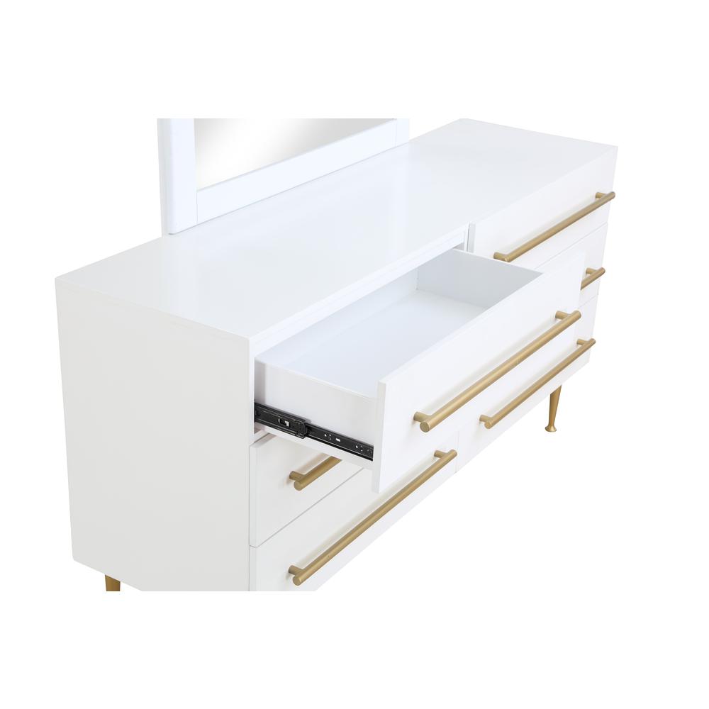 Bellanova White Dresser With Gold Accents