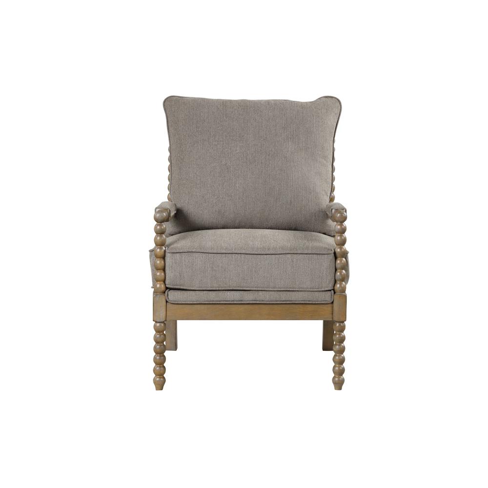 Jewell Fabric Accent Chair Taupe, Natural Oak Frame