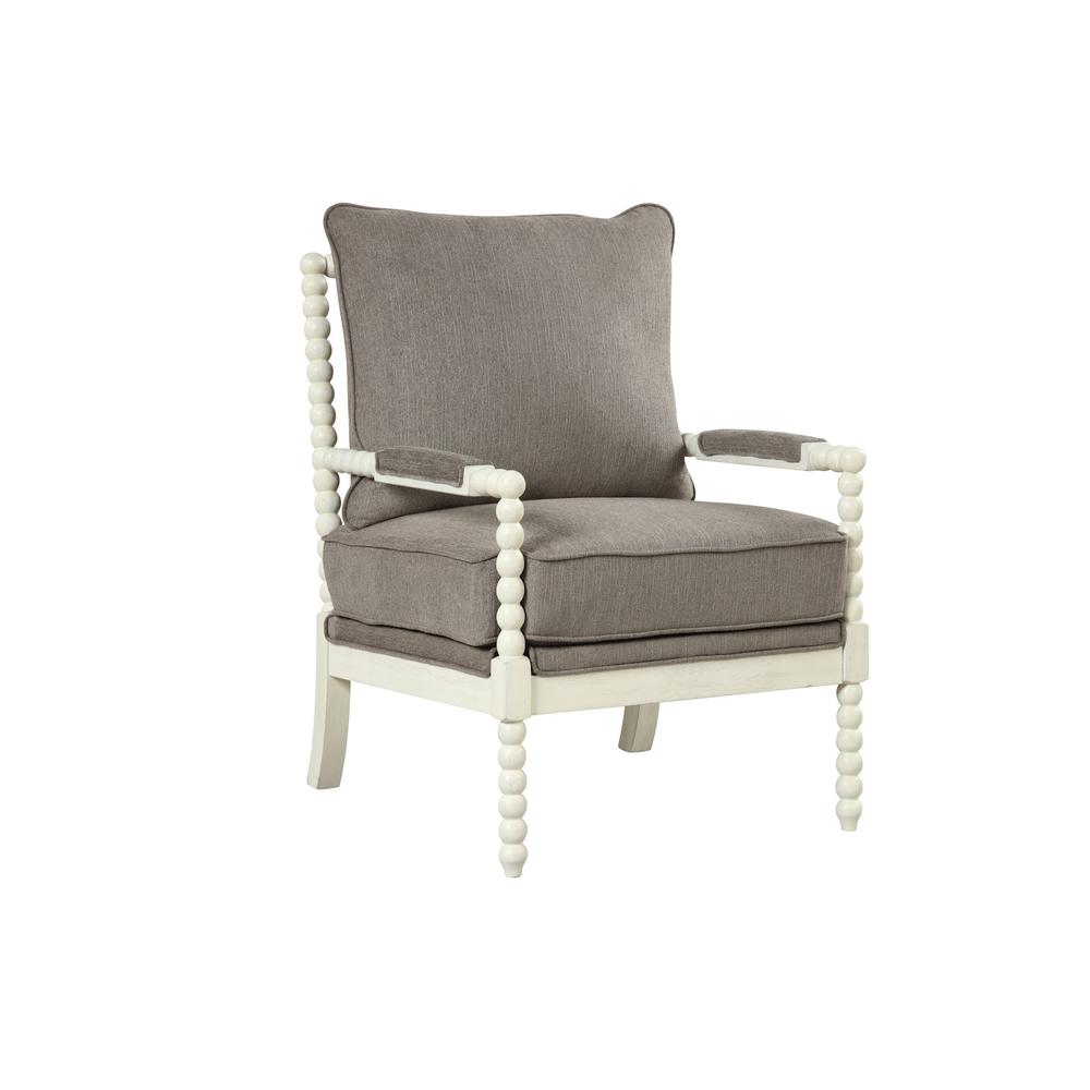Image of Jewell Fabric Accent Chair Taupe, Off White Frame