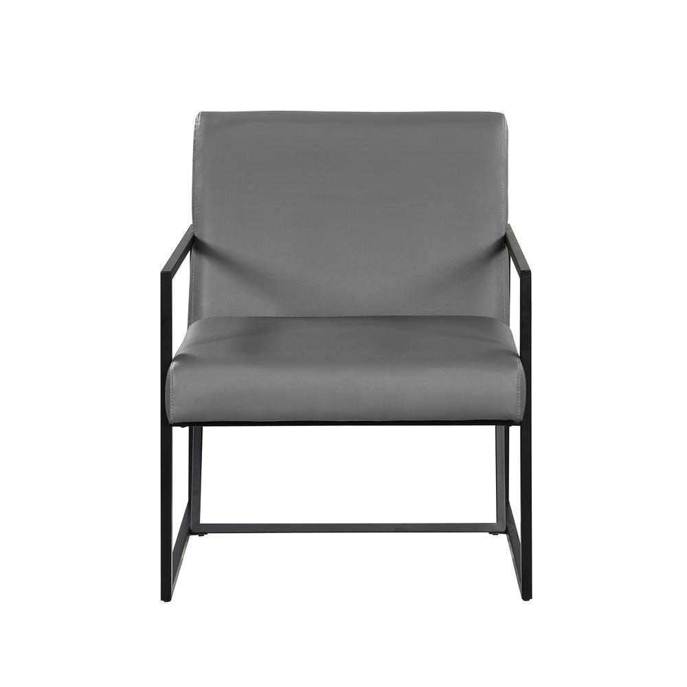 Image of Luxembourg Gray Faux Leather Arm Chair