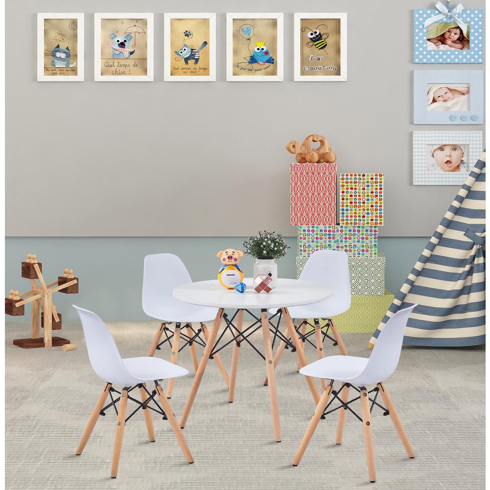 This is the image of Clifford 5-Piece Children's Wood Dinette Set - White