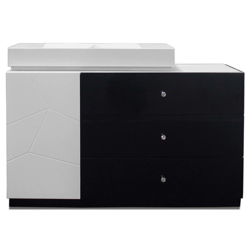 Image of Berlin 6-Drawer Modern Wood Dresser In Black/White