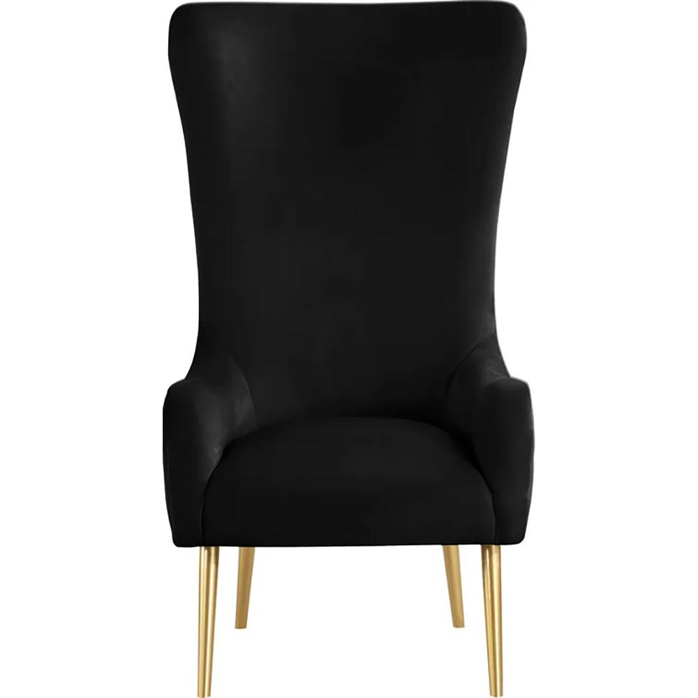 Venetian Black Tufted Velvet High Back Arm Chair