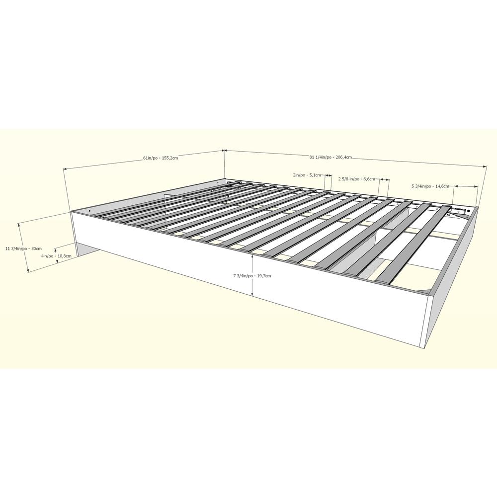 Nexera 401260 Queen Size Platform Bed, Truffle