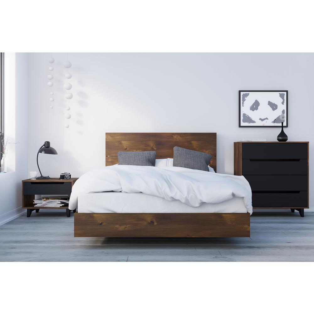 Image of Barista 4 Piece Full Size Bedroom Set, Truffle & Black