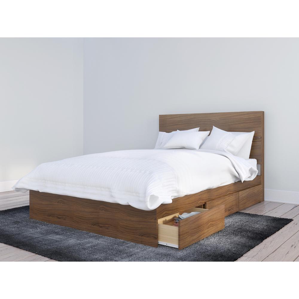 Nexera 2 Piece Full Size Bedroom Set With 3-Drawers, Walnut